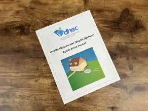 DHEC Onsite Wastewater Septic System Application Packet on wood